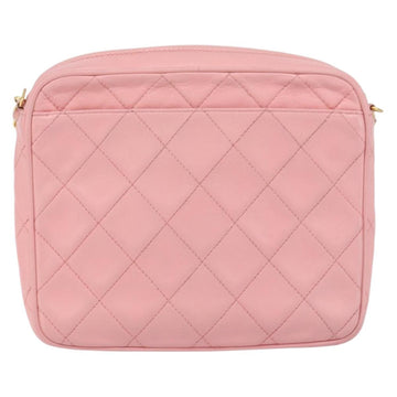 CHANEL Matelasse Chain Shoulder Bag Lamb Skin Pink Gold CC Auth 150982 - 0