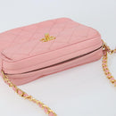 CHANEL Matelasse Chain Shoulder Bag Lamb Skin Pink Gold CC Auth 150982-6