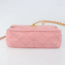 CHANEL Matelasse Chain Shoulder Bag Lamb Skin Pink Gold CC Auth 150982-5