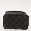 GUCCI GG Canvas Vanity Pouch Gray 039 0950 Auth 150990-10