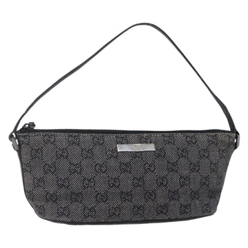 GUCCI GG Canvas Accessory Pouch Gray Silver 07198 Auth 150991