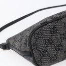 GUCCI GG Canvas Accessory Pouch Gray Silver 07198 Auth 150991-11