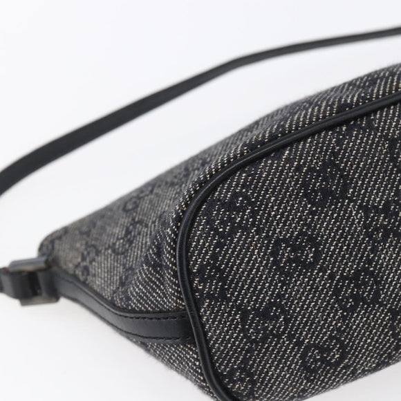 GUCCI GG Canvas Accessory Pouch Gray Silver 07198 Auth 150991