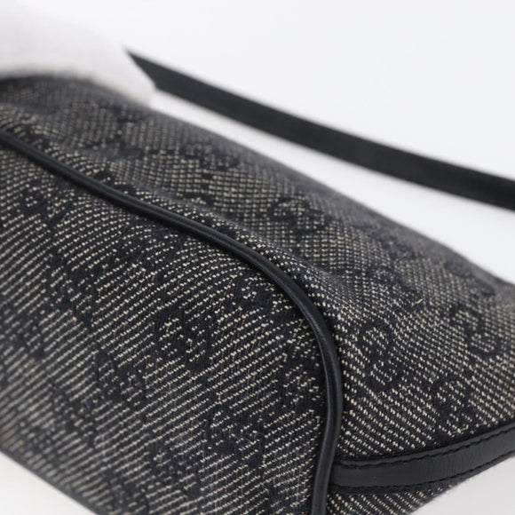 GUCCI GG Canvas Accessory Pouch Gray Silver 07198 Auth 150991