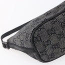 GUCCI GG Canvas Accessory Pouch Gray Silver 07198 Auth 150991-13
