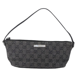GUCCI GG Canvas Accessory Pouch Gray Silver 07198 Auth 150991 - 0
