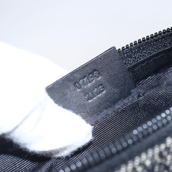 GUCCI GG Canvas Accessory Pouch Gray Silver 07198 Auth 150991