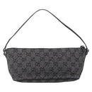 GUCCI GG Canvas Accessory Pouch Gray Silver 07198 Auth 150991-3