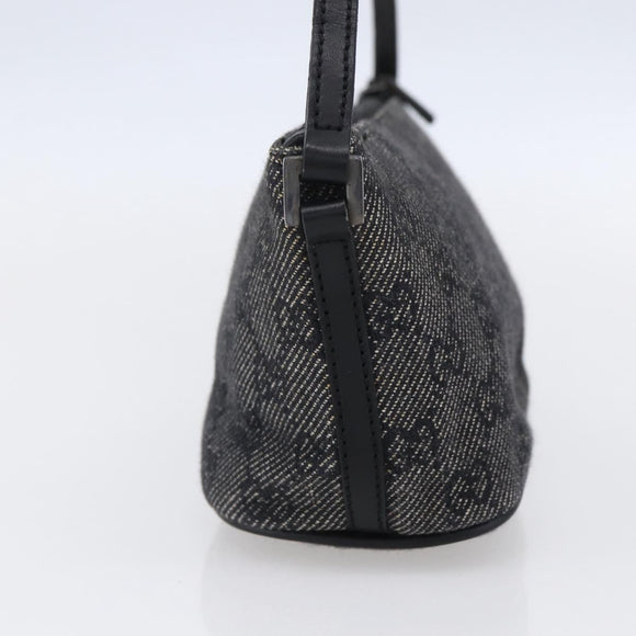 GUCCI GG Canvas Accessory Pouch Gray Silver 07198 Auth 150991