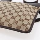 GUCCI GG Canvas Shoulder Bag Beige Silver 27639 Auth 150997-9