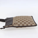 GUCCI GG Canvas Shoulder Bag Beige Silver 27639 Auth 150997-4