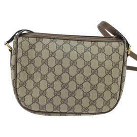 GUCCI GG Supreme Web Sherry Line Bag PVC Beige Gold 89 02 032 Auth 150998 - 0