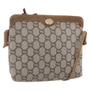 GUCCI GG Plus Supreme Shoulder Bag PVC Leather Beige Gold Auth 150999-1