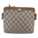 GUCCI GG Plus Supreme Shoulder Bag PVC Leather Beige Gold Auth 150999-2