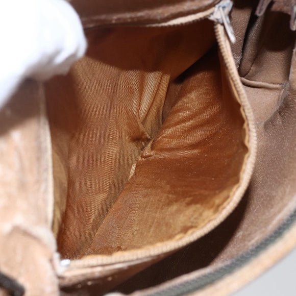 GUCCI GG Plus Supreme Shoulder Bag PVC Leather Beige Gold Auth 150999