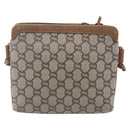 GUCCI GG Plus Supreme Shoulder Bag PVC Leather Beige Gold Auth 150999-3