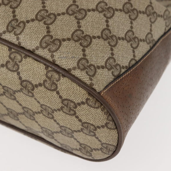 GUCCI GG Supreme Web Sherry Line Bag PVC Beige Gold 41 02 034 Auth 151000