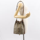 GUCCI GG Supreme Web Sherry Line Bag PVC Beige Gold 41 02 034 Auth 151000-22