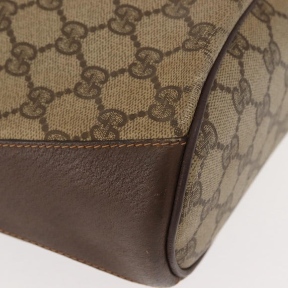 GUCCI GG Supreme Web Sherry Line Bag PVC Beige Gold 40 02 081 Auth 151001