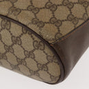 GUCCI GG Supreme Web Sherry Line Bag PVC Beige Gold 40 02 081 Auth 151001-9