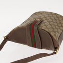 GUCCI GG Supreme Web Sherry Line Bag PVC Beige Gold 40 02 081 Auth 151001-6