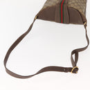 GUCCI GG Supreme Web Sherry Line Bag PVC Beige Gold 40 02 081 Auth 151001-7