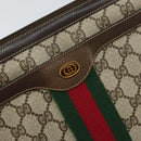 GUCCI GG Supreme Web Sherry Line Bag PVC Beige Gold 14 01 4085 Auth 151002-19