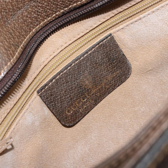 GUCCI GG Supreme Web Sherry Line Bag PVC Beige Gold 14 01 4085 Auth 151002