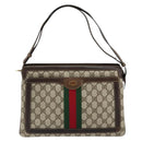 GUCCI GG Supreme Web Sherry Line Bag PVC Beige Gold 14 01 4085 Auth 151002-13