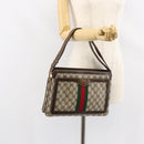 GUCCI GG Supreme Web Sherry Line Bag PVC Beige Gold 14 01 4085 Auth 151002-28