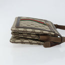 GUCCI GG Supreme Web Sherry Line Bag PVC Beige Gold 14 01 4085 Auth 151002-3