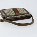 GUCCI GG Supreme Web Sherry Line Bag PVC Beige Gold 14 01 4085 Auth 151002-7