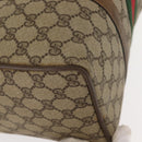 GUCCI GG Supreme Web Sherry Line Boston Bag PVC Beige Gold 39 02 007 Auth 151003-14