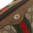 GUCCI GG Supreme Web Sherry Line Boston Bag PVC Beige Gold 39 02 007 Auth 151003-17