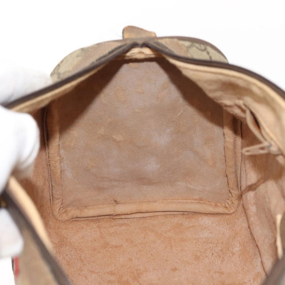 GUCCI GG Supreme Web Sherry Line Boston Bag PVC Beige Gold 39 02 007 Auth 151003