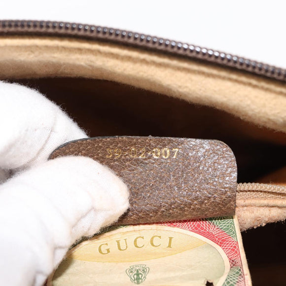 GUCCI GG Supreme Web Sherry Line Boston Bag PVC Beige Gold 39 02 007 Auth 151003