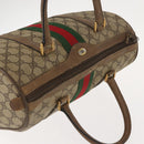 GUCCI GG Supreme Web Sherry Line Boston Bag PVC Beige Gold 39 02 007 Auth 151003-6