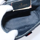 GUCCI GG Supreme Sherry Line Shoulder Bag PVC Navy Gold 904 02 070 Auth 151004-17