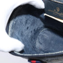 GUCCI GG Supreme Sherry Line Shoulder Bag PVC Navy Gold 904 02 070 Auth 151004-19