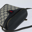 GUCCI GG Supreme Sherry Line Shoulder Bag PVC Navy Gold 904 02 070 Auth 151004-6