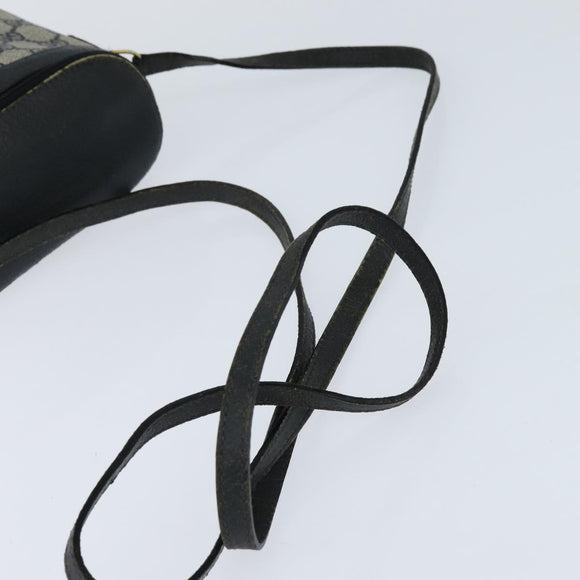 GUCCI GG Supreme Sherry Line Shoulder Bag PVC Navy Gold 904 02 070 Auth 151004