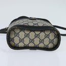 GUCCI GG Supreme Sherry Line Shoulder Bag PVC Navy Gold 904 02 070 Auth 151004-9