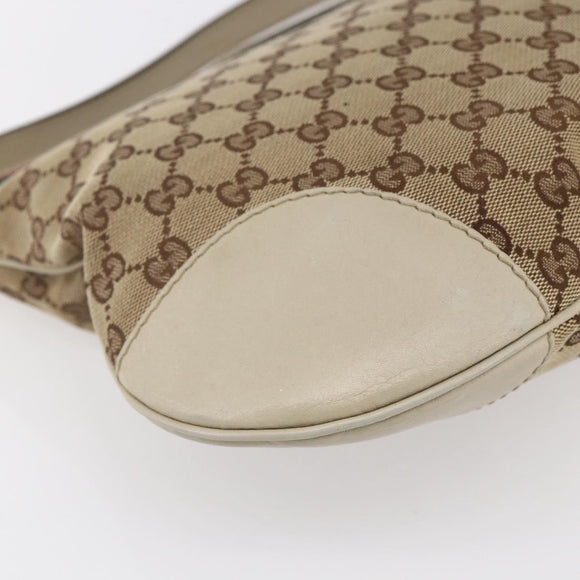 GUCCI GG Canvas Web Sherry Line Pretty Bag Beige Gold 257065 Auth 151008
