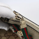 GUCCI GG Canvas Web Sherry Line Pretty Bag Beige Gold 257065 Auth 151008-10