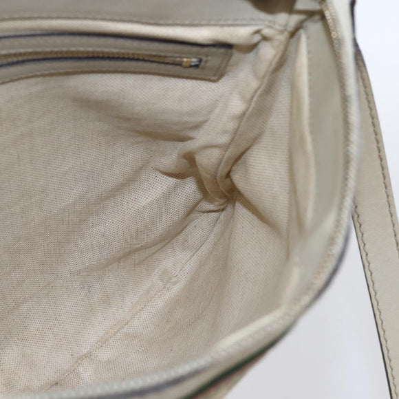 GUCCI GG Canvas Web Sherry Line Pretty Bag Beige Gold 257065 Auth 151008