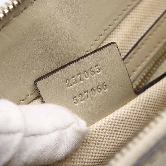 GUCCI GG Canvas Web Sherry Line Pretty Bag Beige Gold 257065 Auth 151008