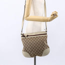GUCCI GG Canvas Web Sherry Line Pretty Bag Beige Gold 257065 Auth 151008-22