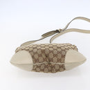 GUCCI GG Canvas Web Sherry Line Pretty Bag Beige Gold 257065 Auth 151008-5