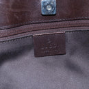 GUCCI GG Canvas Hand Bag Dark Brown Gold 73983 Auth 151009-14