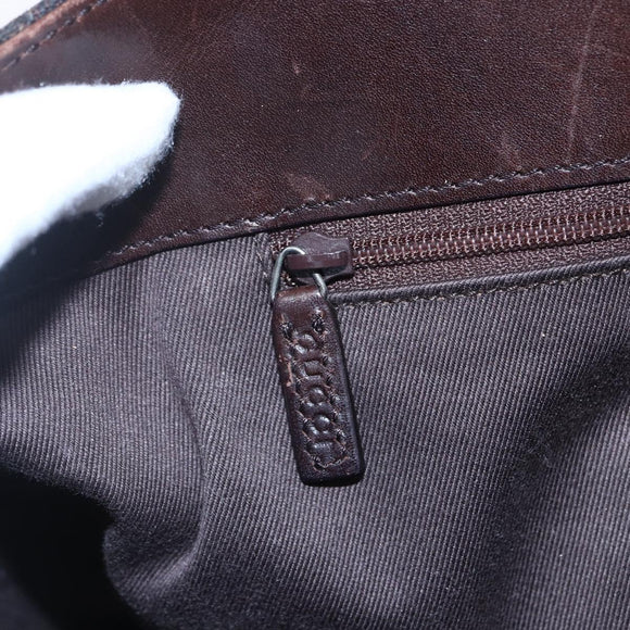 GUCCI GG Canvas Hand Bag Dark Brown Gold 73983 Auth 151009